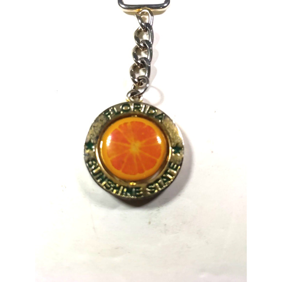 Florida Sunshine State Orange Spinner Keychain - Picture 4 of 6